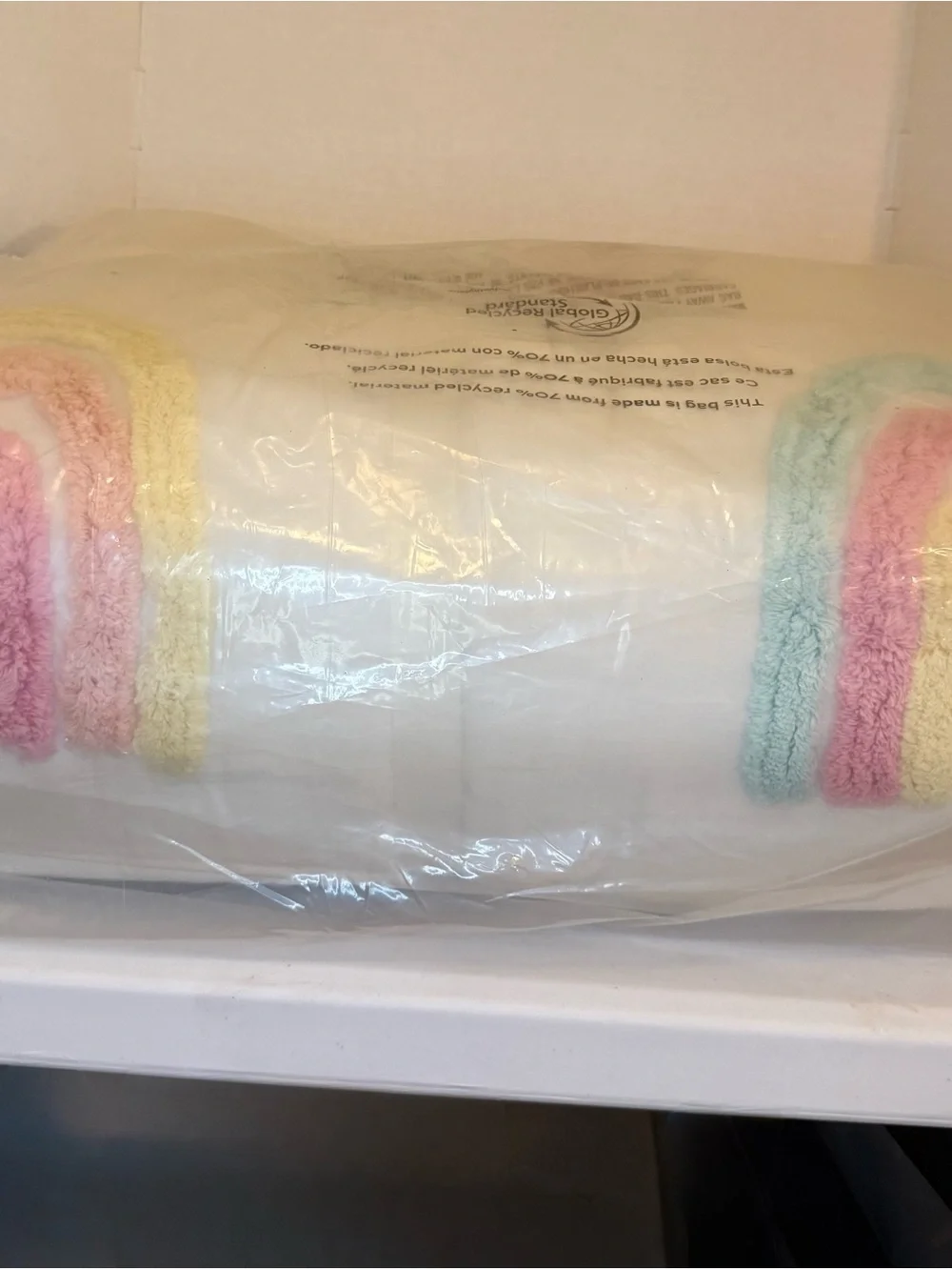 Pottery Barn Kids White Comforter with Pink Rainbow Accent